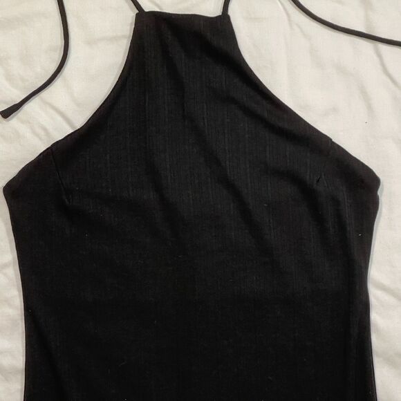 Forever 21 | Black Ribbed Halter Dress | Medium - Picture 4 of 7